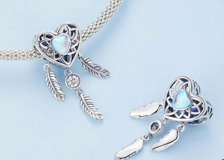 Charm Atrapasueños Corazon y Cristal
