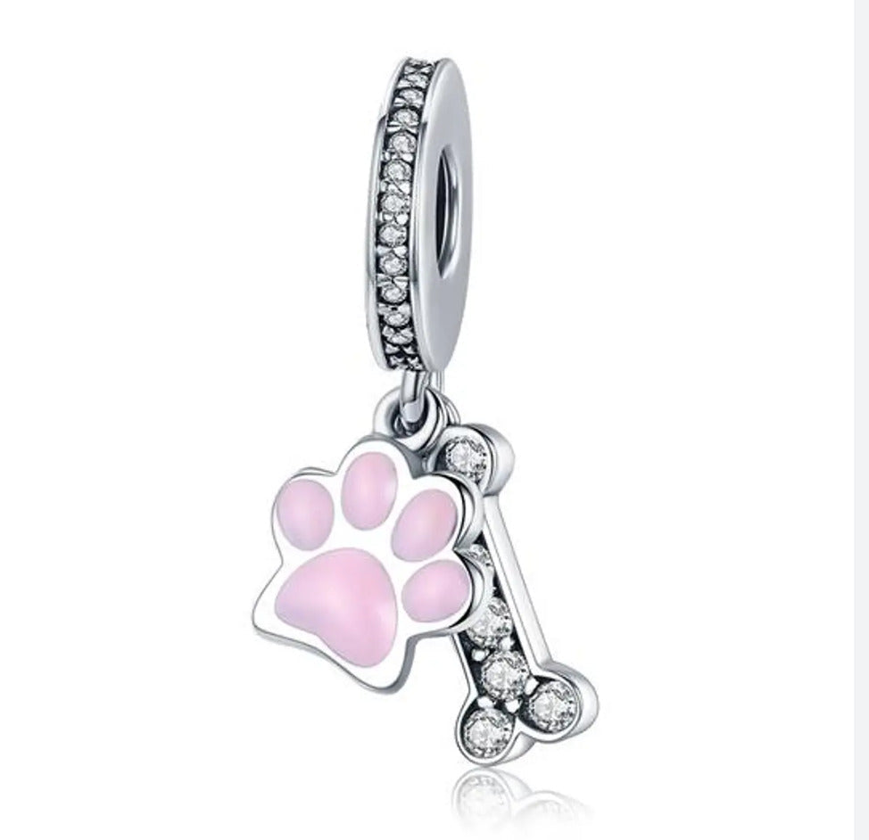 Charm Huella y Hueso Colgante