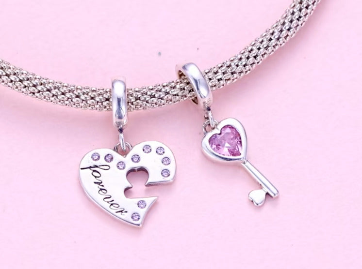 Charm Corazon y Llave